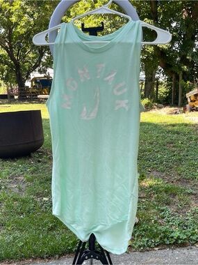 Delia*s Graphic Muscle Tank Size Small Seafoam Green White